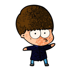curious cartoon boy