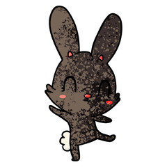 cute cartoon rabbit dancing