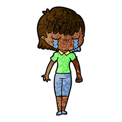 cartoon woman crying