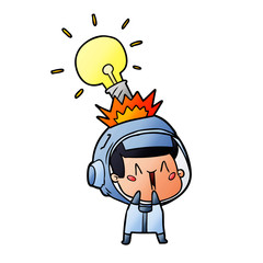 happy cartoon astronaut