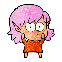 cartoon elf girl staring