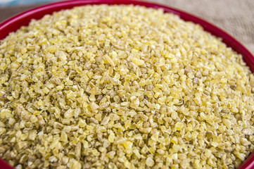 bulgur, boiled and pounded wheat. turkish bulgur pictures, turkish bulgur in plates, bulgur pilaf to make.
