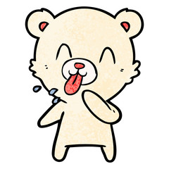 rude cartoon polar bear sticking out tongue