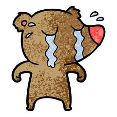 cartoon crying bear