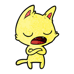 talking cat with crossed arms