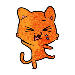 cartoon cat hissing