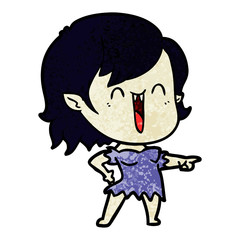 cute cartoon happy vampire girl