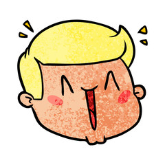 happy cartoon male face