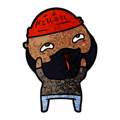 cartoon happy bearded man