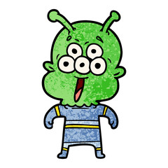 happy cartoon alien