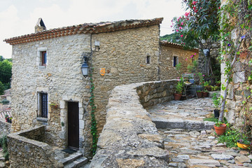 The road to the atelier in the village Saint Montan in the Ardeche region of France