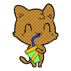 cartoon happy cat