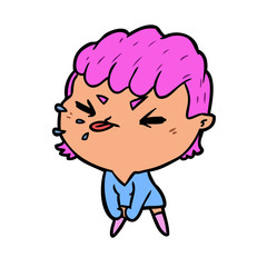 cute cartoon rude girl