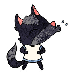 howling wolf cartoon