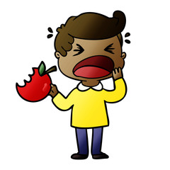 cartoon shouting man with bad tooth