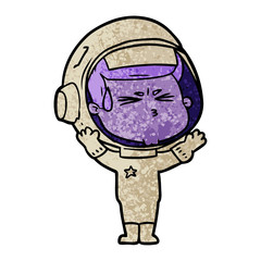 cartoon stressed astronaut