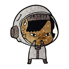 cartoon astronaut woman