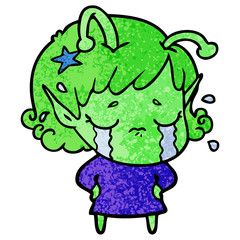 cartoon crying alien girl
