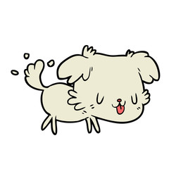 cute cartoon dog wagging tail
