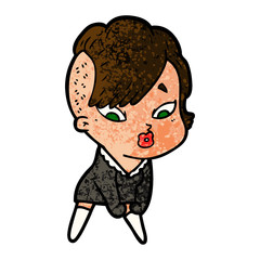 cartoon surprised girl