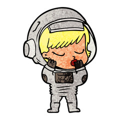 cartoon pretty astronaut girl