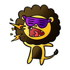 cartoon roaring lion