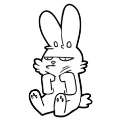 cartoon grumpy rabbit