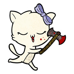 cartoon cat with bow on head