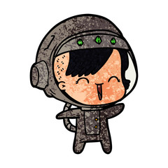 happy cartoon space girl