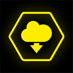 Neon Button Polygon - Wolke download