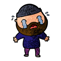 cartoon bearded man crying