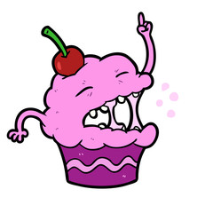 funny cartoon cupcake