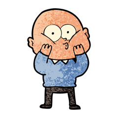 Obraz premium cartoon bald man staring