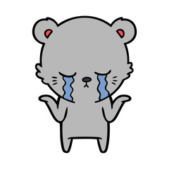 crying bear cartoon character