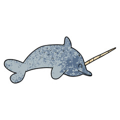 cartoon narwhal © lineartestpilot