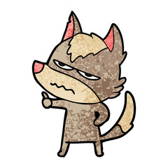 cartoon annoyed wolf