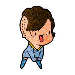 cute cartoon girl with hipster haircut