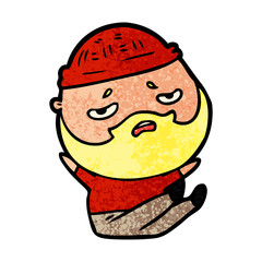 cartoon worried man with beard