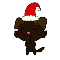 laughing cartoon christmas dog