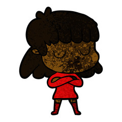 cartoon indifferent woman