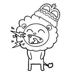 cartoon roaring lion