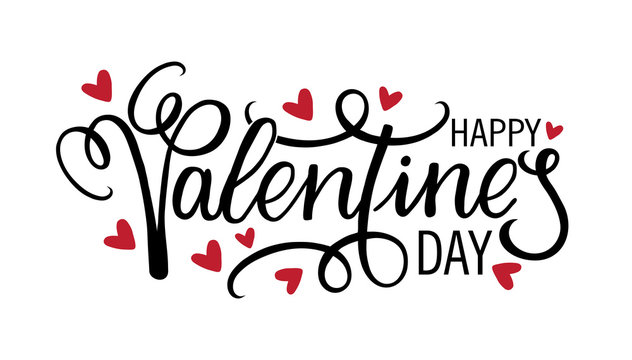 Happy Valentine's Day hand drawn lettering