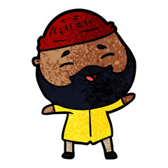 cartoon happy bearded man