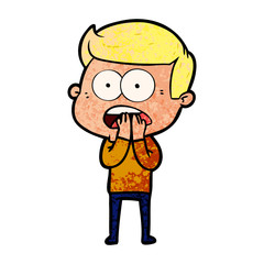 Obraz premium cartoon shocked man