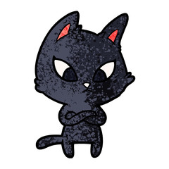 Obraz na płótnie Canvas confused cartoon cat