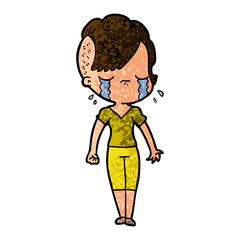 cartoon crying girl