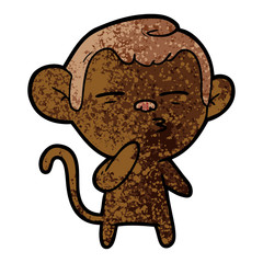 cartoon suspicious monkey