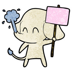 cute cartoon elephant spouting water