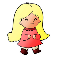 cartoon happy girl