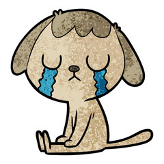 cute cartoon dog crying